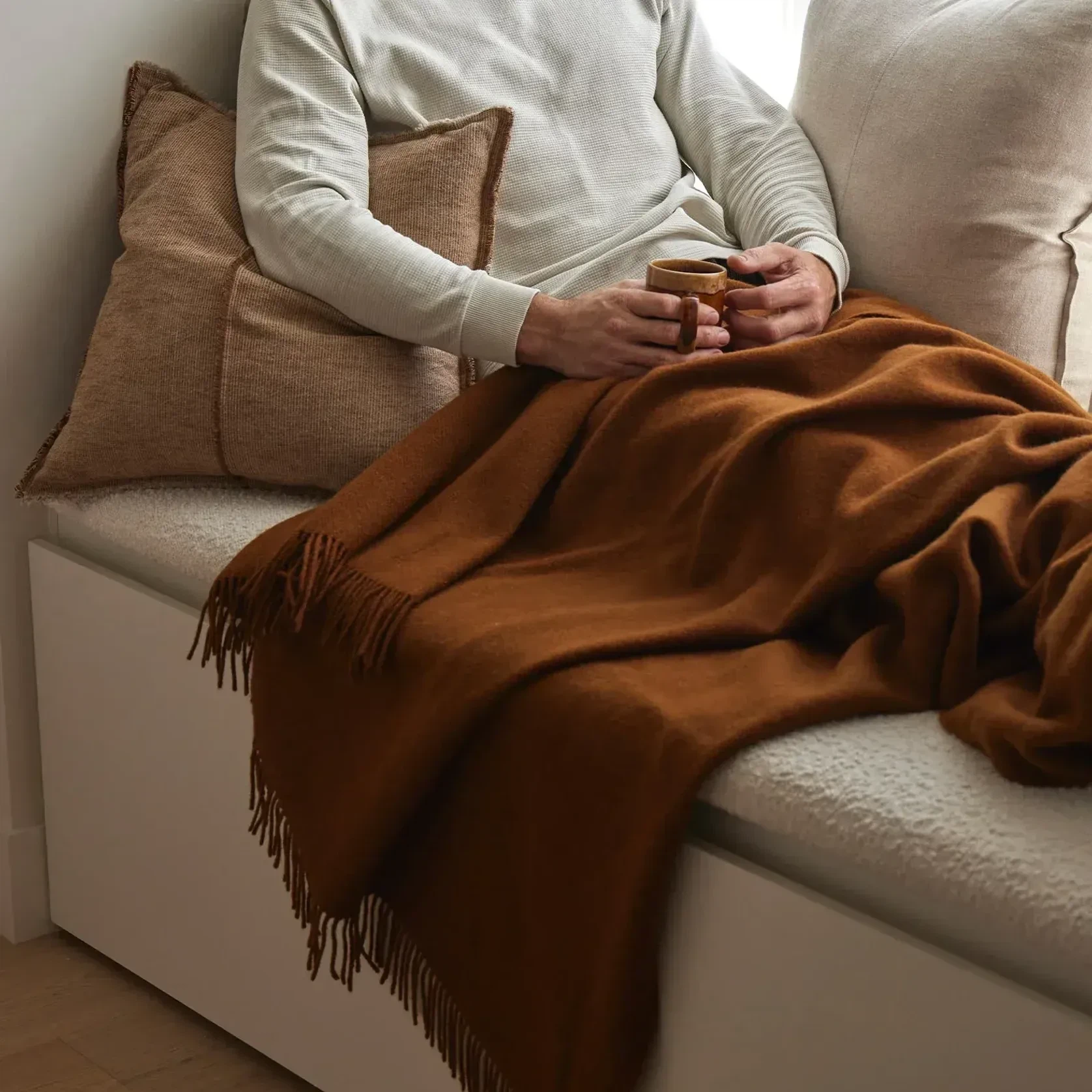 Weave Home Nevis Throw Blanket - Spice | NZ Lambswool gallery detail image