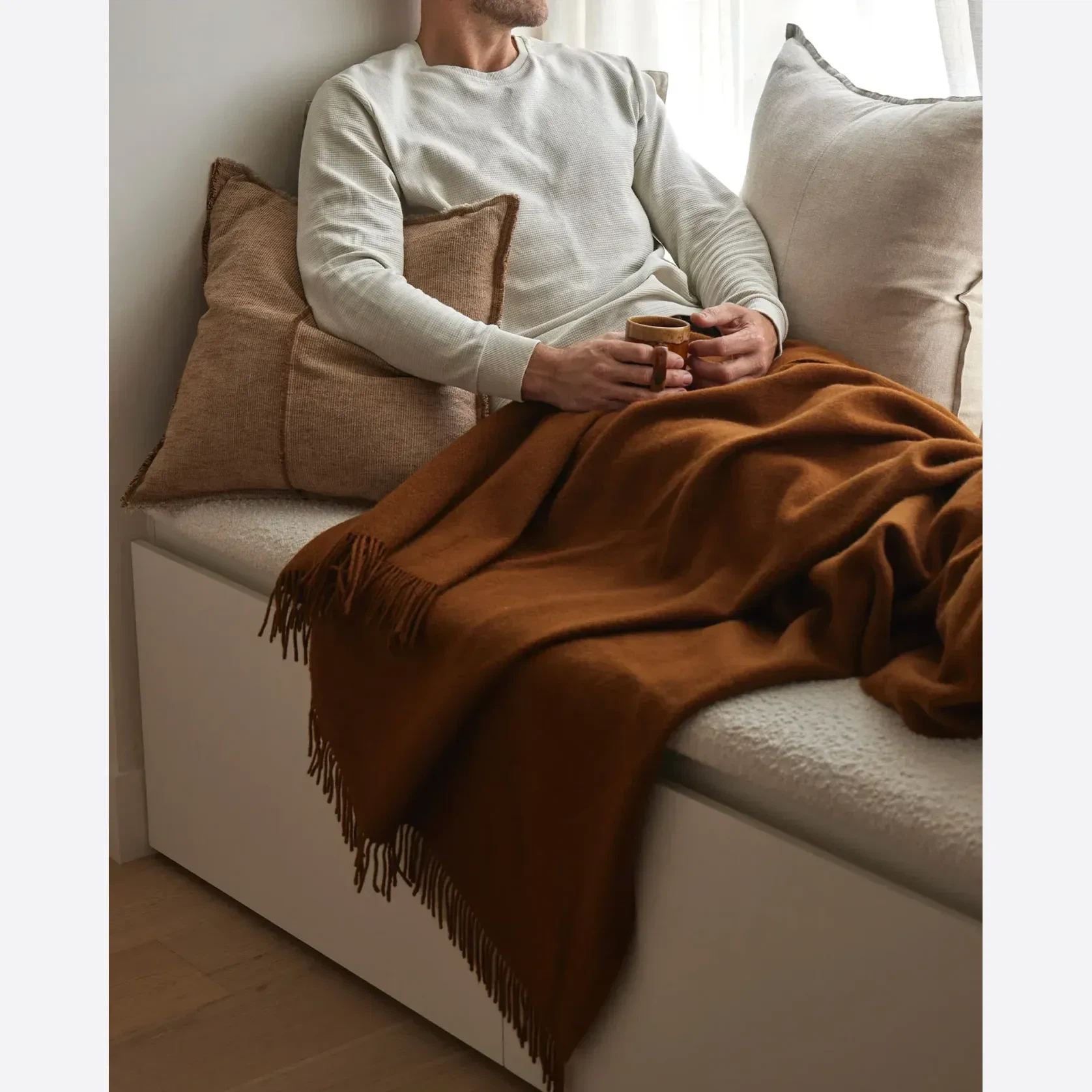 Weave Home Nevis Throw Blanket - Spice | NZ Lambswool gallery detail image
