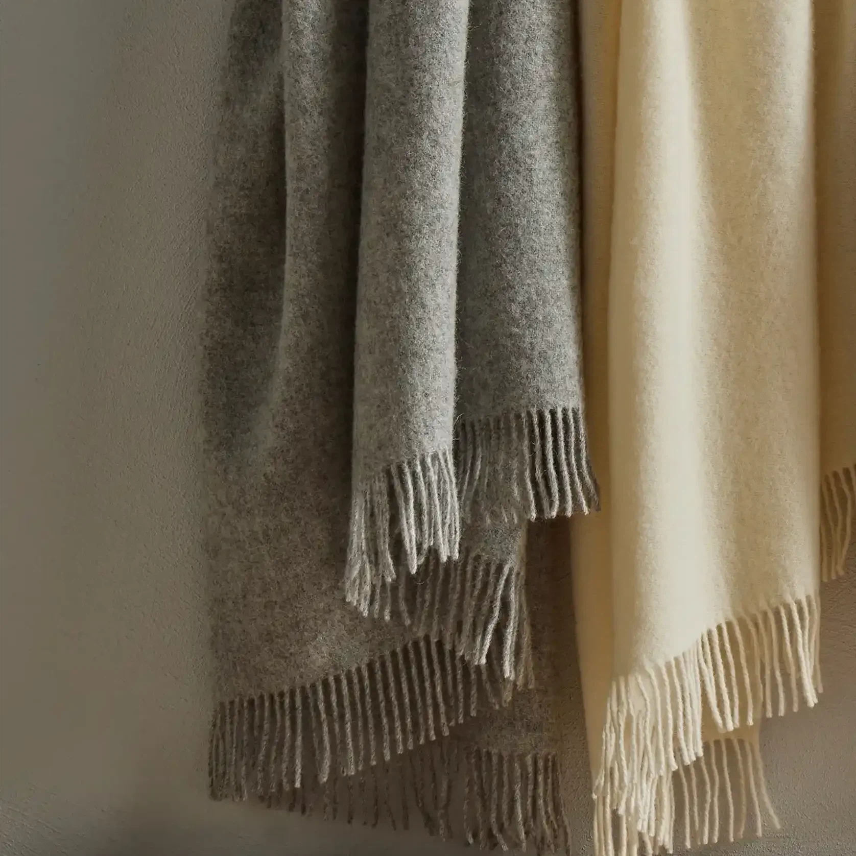 Weave Home Nevis Throw Blanket - Snow | NZ Lambswool gallery detail image