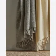 Weave Home Nevis Throw Blanket - Snow | NZ Lambswool gallery detail image