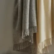 Weave Home Nevis Throw Blanket - Snow | NZ Lambswool gallery detail image