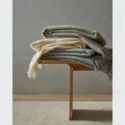 Weave Home Nevis Throw Blanket - Snow | NZ Lambswool gallery detail image