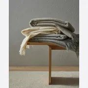 Weave Home Nevis Throw Blanket - Snow | NZ Lambswool gallery detail image