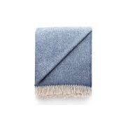 Ruanui Station Lambswool Throw - Blue Cliffs Blue Chevron gallery detail image