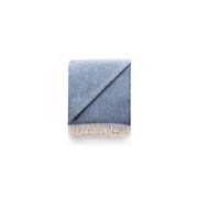 Ruanui Station Lambswool Throw - Blue Cliffs Blue Chevron gallery detail image