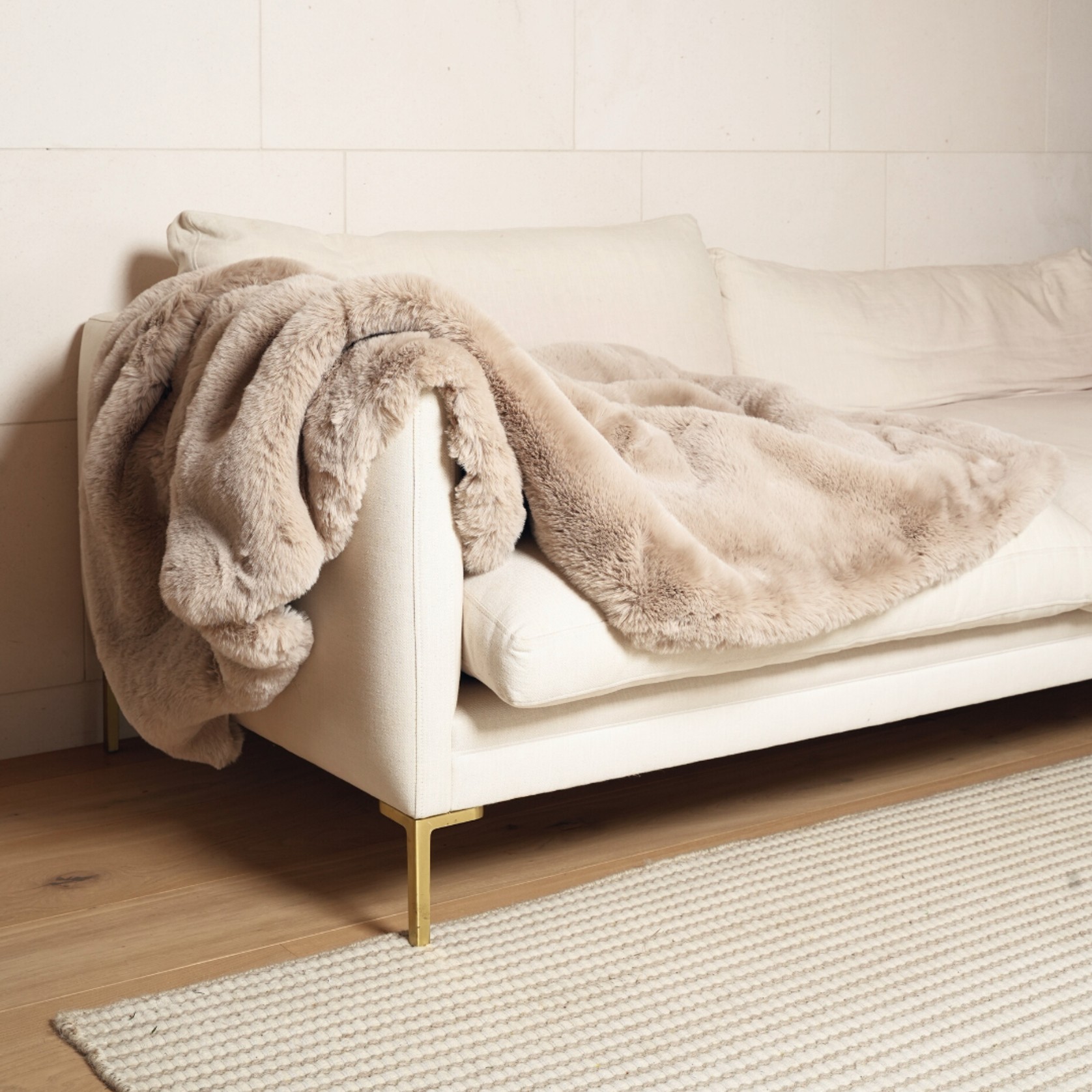 Vegan Fur Throw - Big Bear Pewter gallery detail image