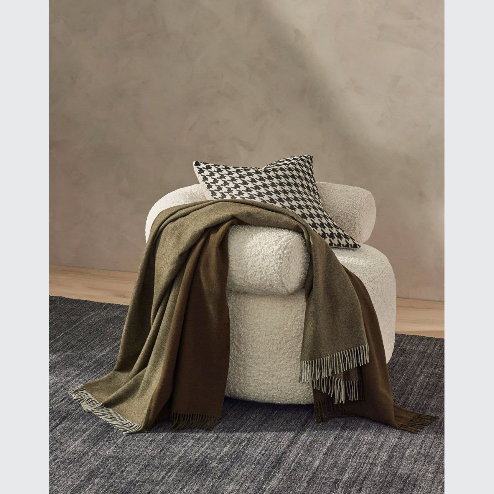 Weave Home Fiord Throw Blanket - Kelp | 100% Premium Wool gallery detail image