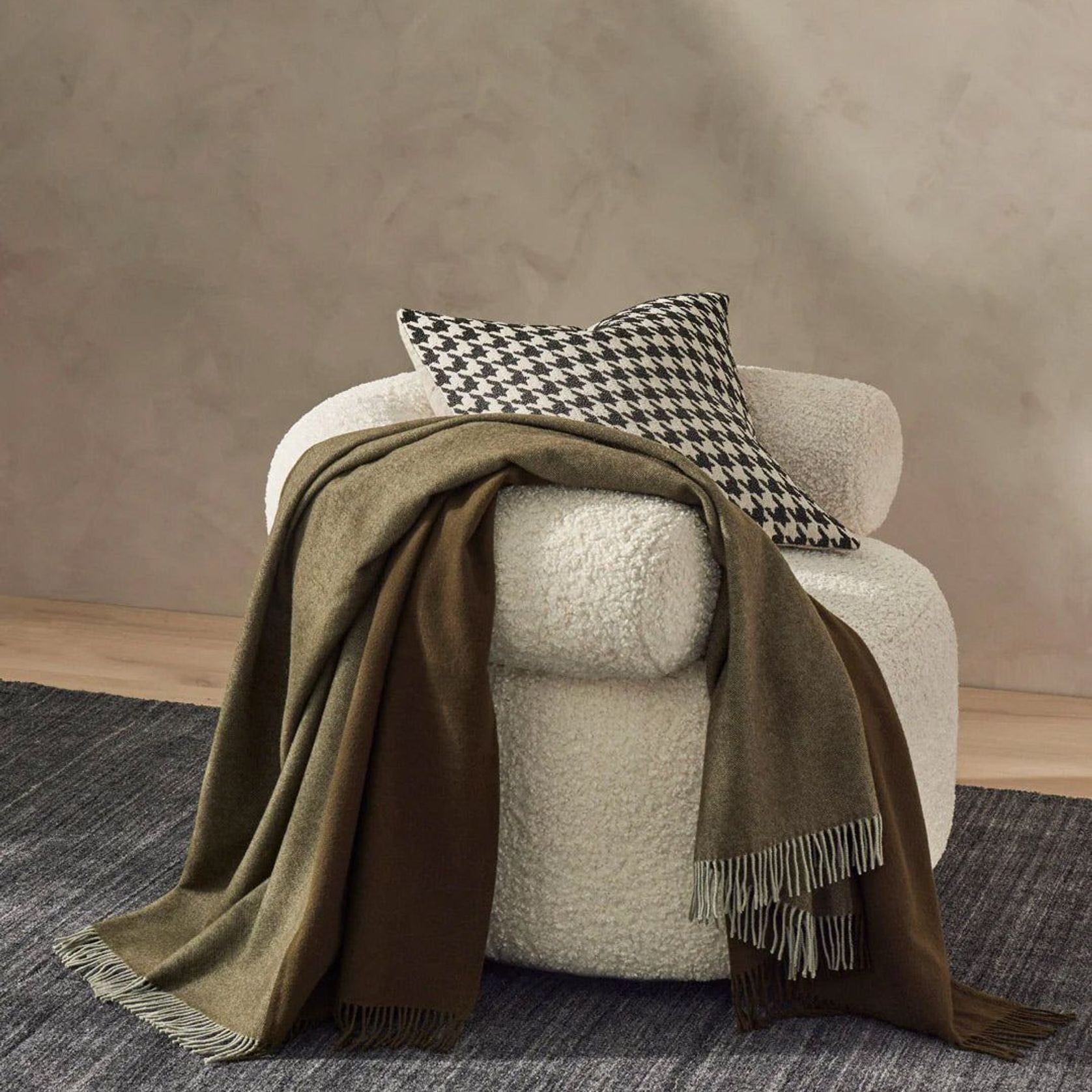 Weave Home Fiord Throw Blanket - Kelp | 100% Premium Wool gallery detail image