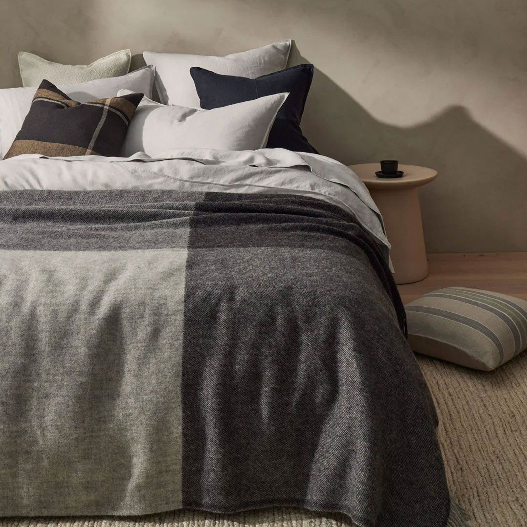 Weave Home Riverton Throw - Charcoal | 100% Wool | Large Size gallery detail image