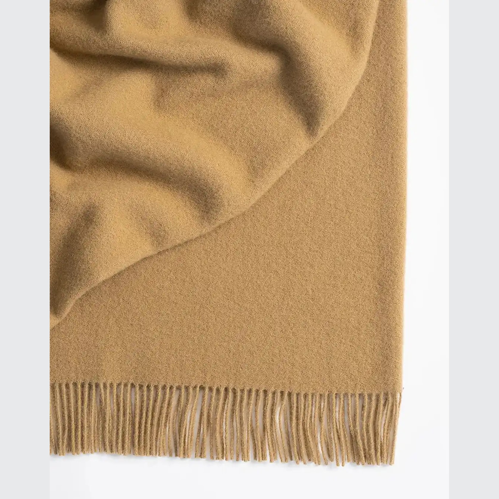 Weave Home Nevis Throw Blanket - Camel | NZ Lambswool gallery detail image