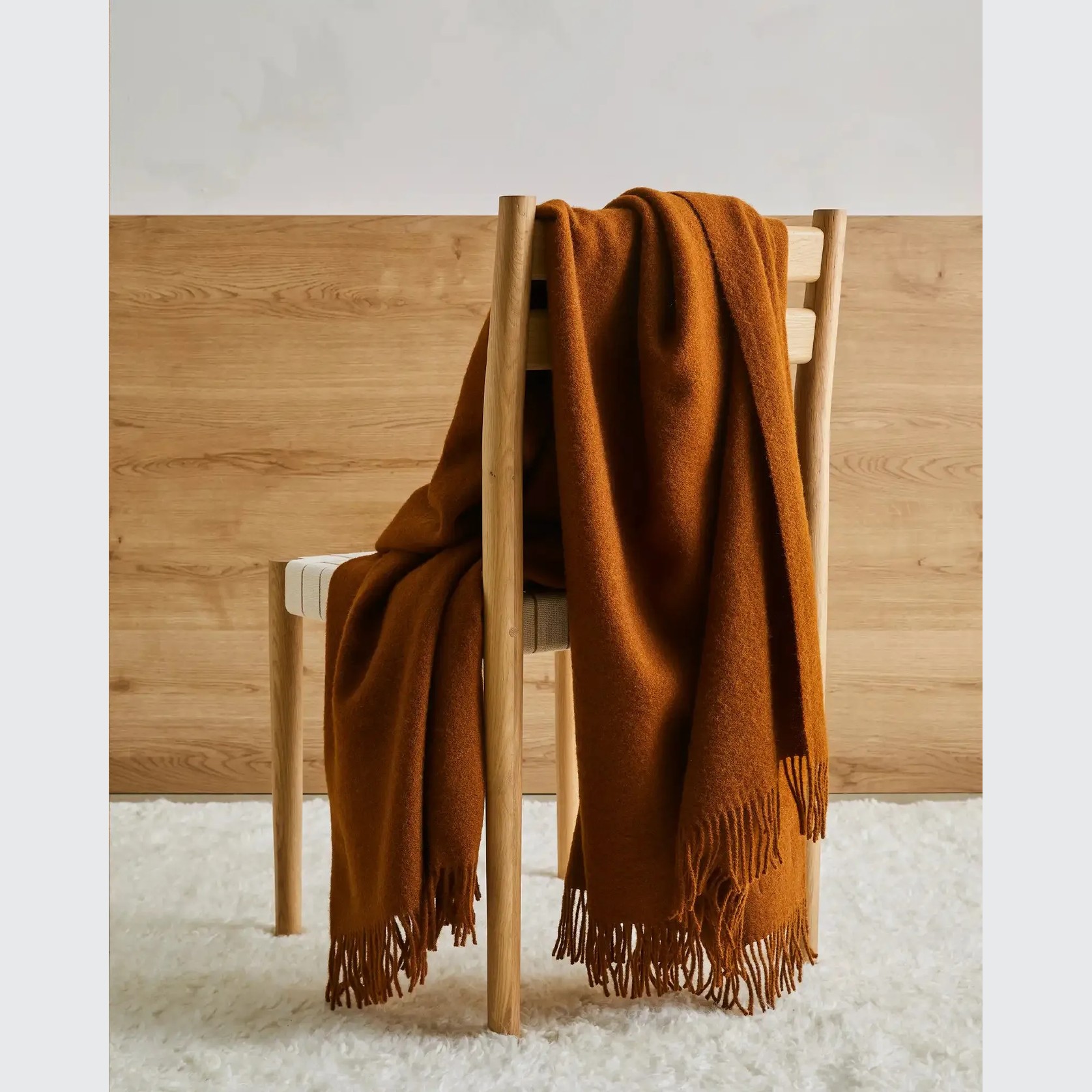 Weave Home Nevis Throw Blanket - Spice | NZ Lambswool gallery detail image