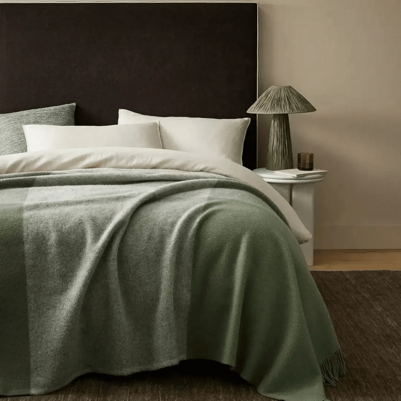 Weave Home Riverton Throw - Aloe | 100% Wool | Large gallery detail image