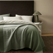Weave Home Riverton Throw - Aloe | 100% Wool | Large gallery detail image