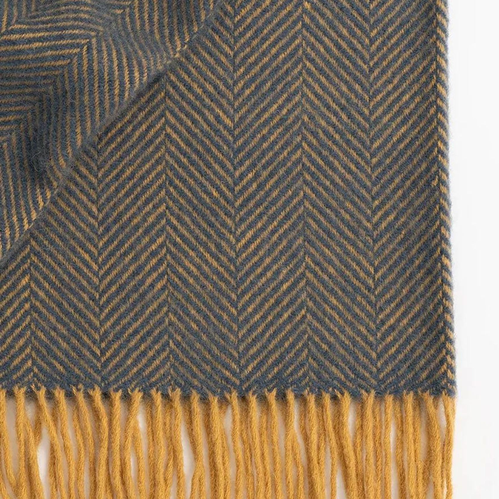 Weave Home Lerwick Throw Blanket - Navy | 100 % Wool gallery detail image