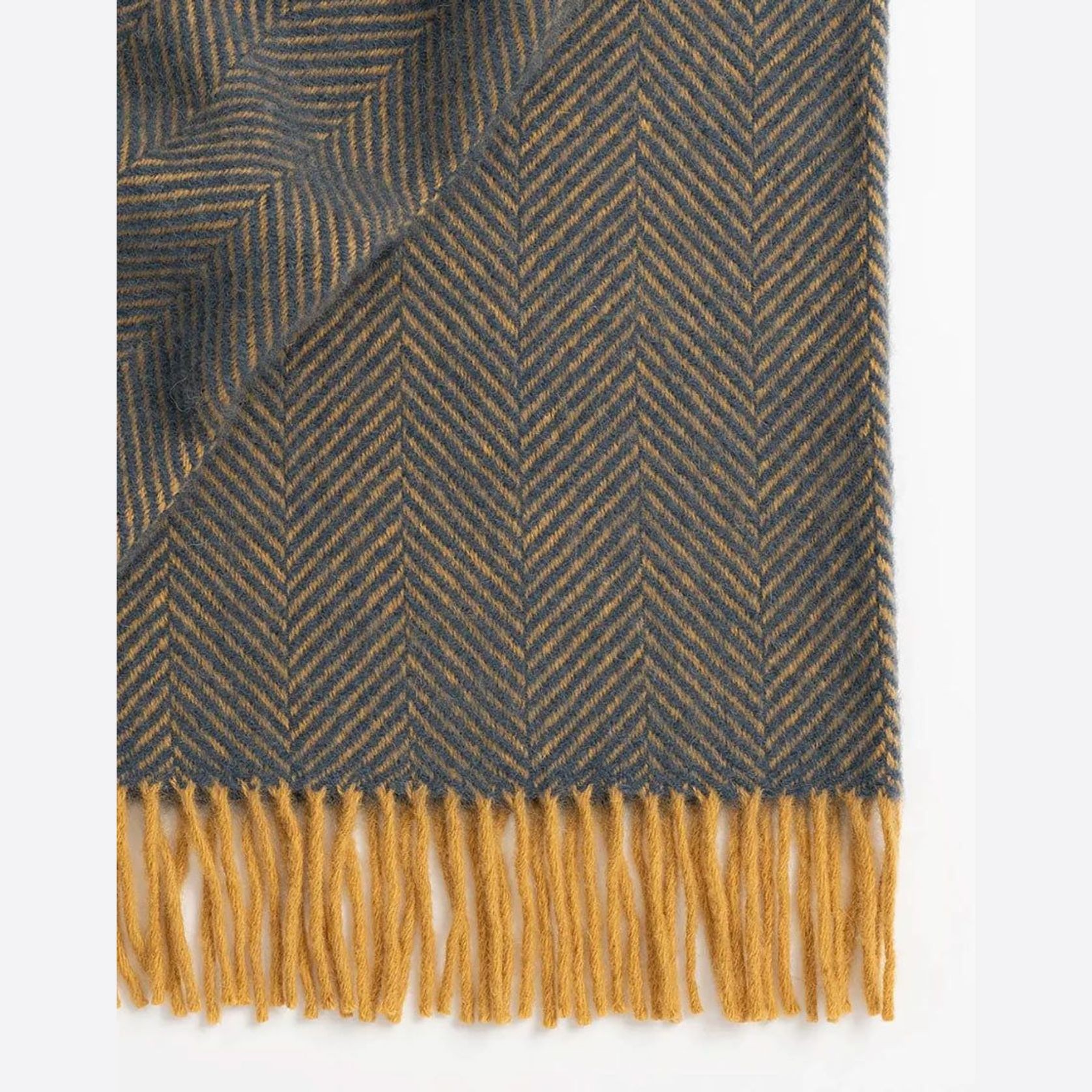Weave Home Lerwick Throw Blanket - Navy | 100 % Wool gallery detail image