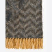 Weave Home Lerwick Throw Blanket - Navy | 100 % Wool gallery detail image