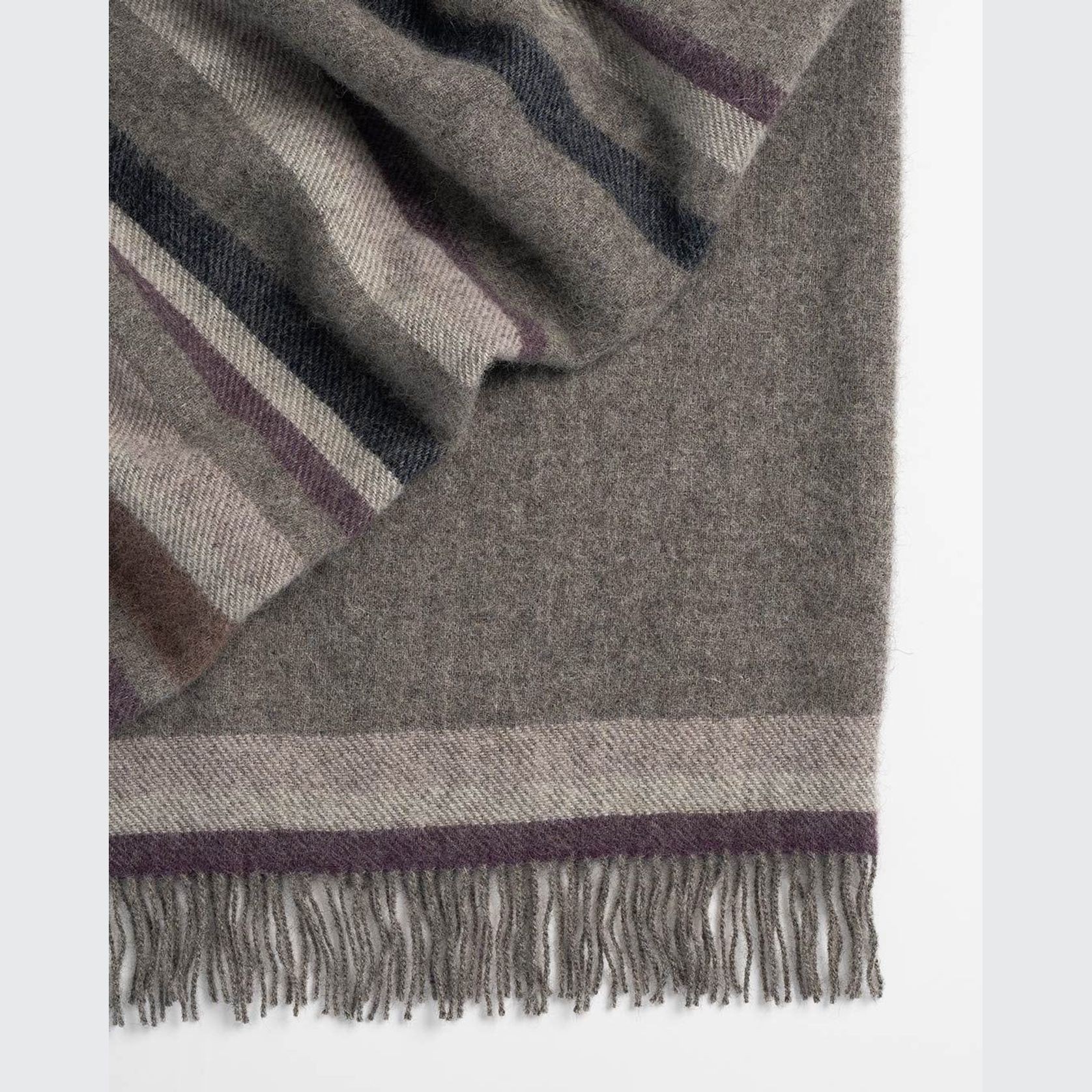 Weave Home Lawrence Wool Throw Blanket - Mulberry | Large Size gallery detail image