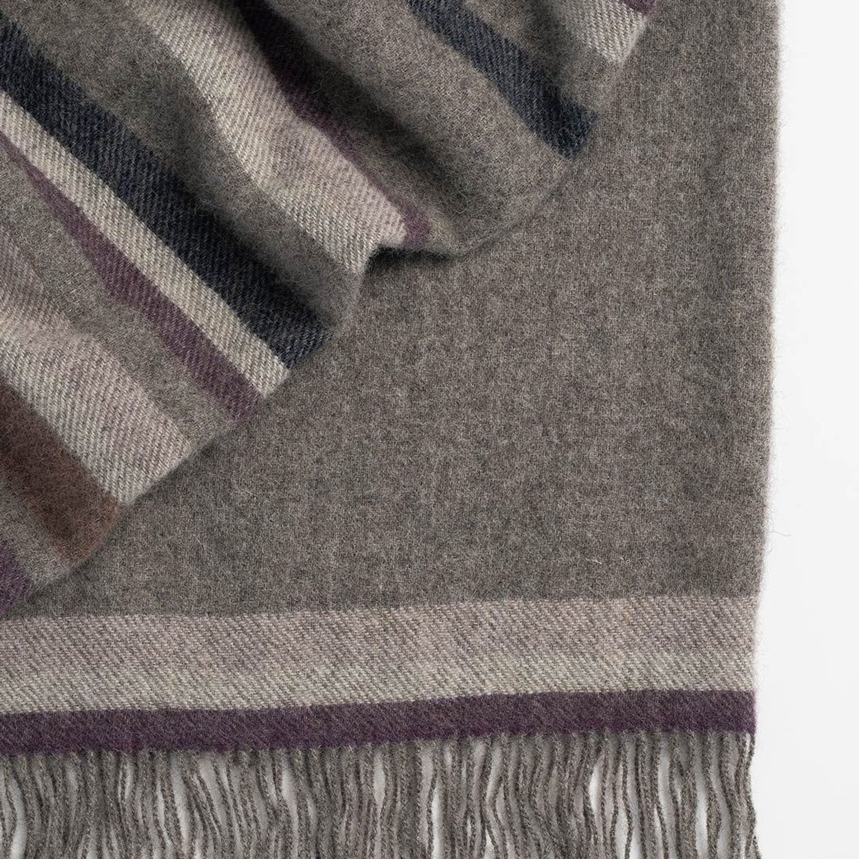 Weave Home Lawrence Wool Throw Blanket - Mulberry | Large Size gallery detail image