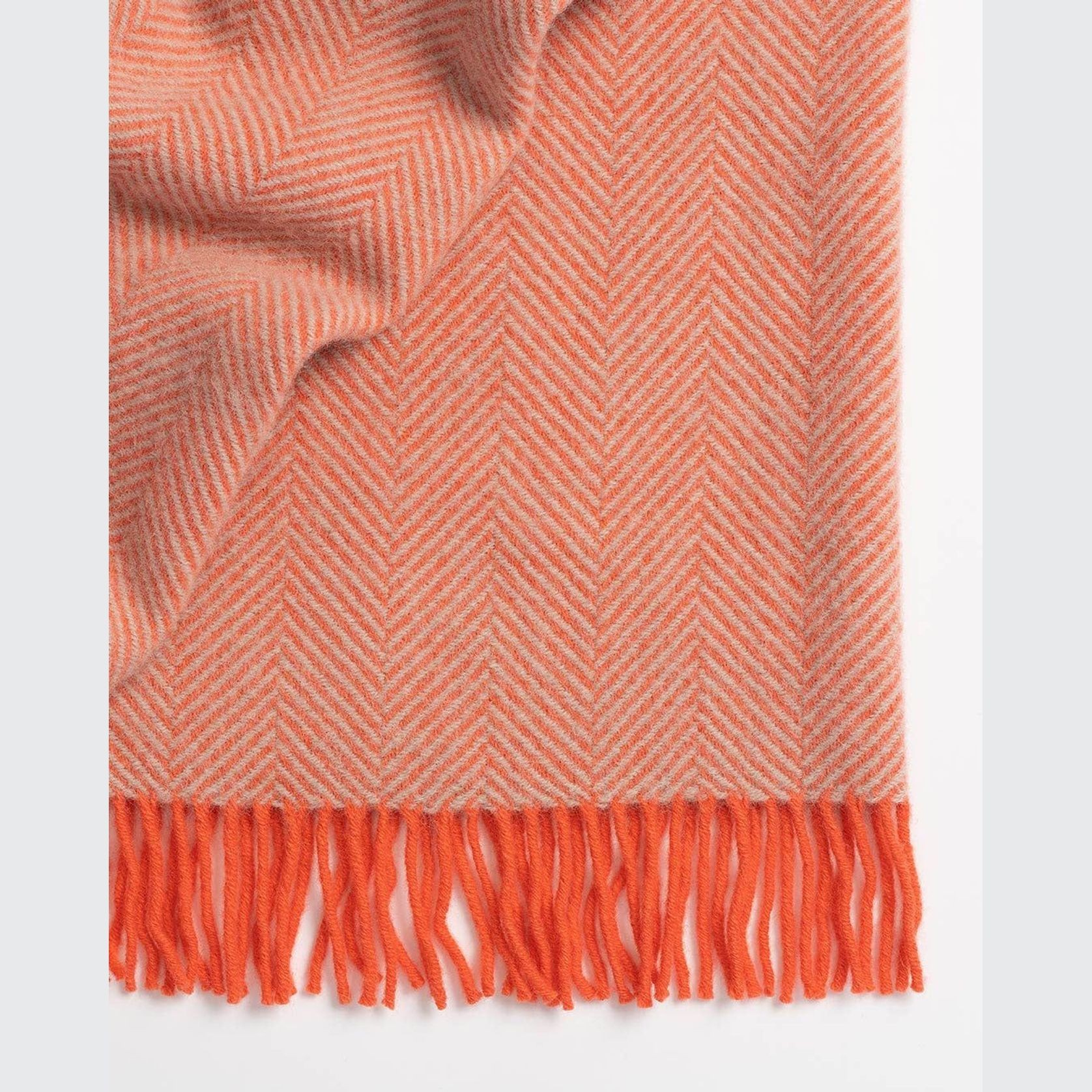 Weave Home Lerwick Throw Blanket - Tangelo | 100 % Wool gallery detail image