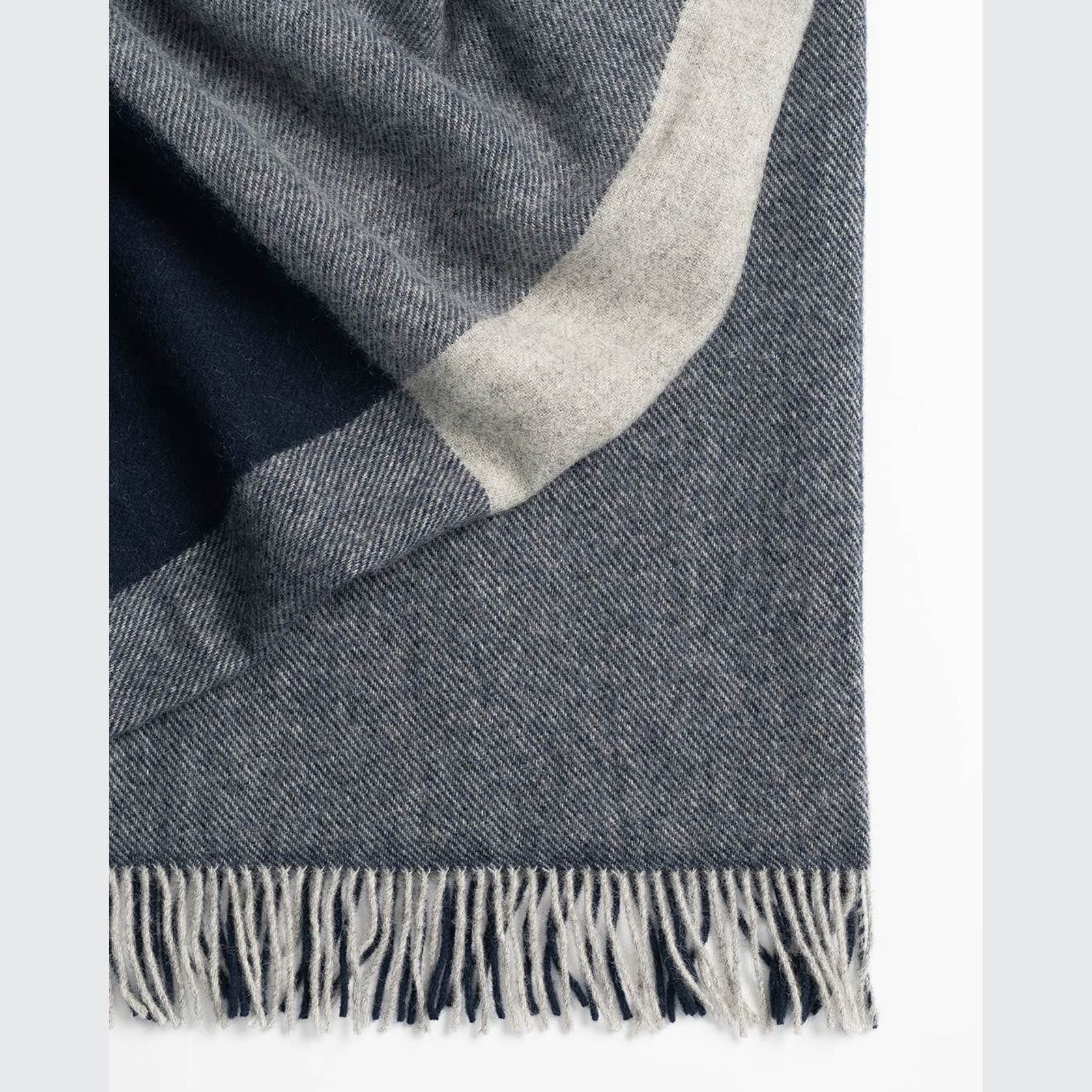 Weave Home Riverton Throw Navy | 100% Wool | Large Size gallery detail image