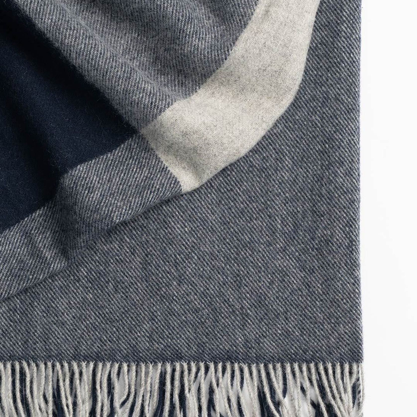 Weave Home Riverton Throw Navy | 100% Wool | Large Size gallery detail image