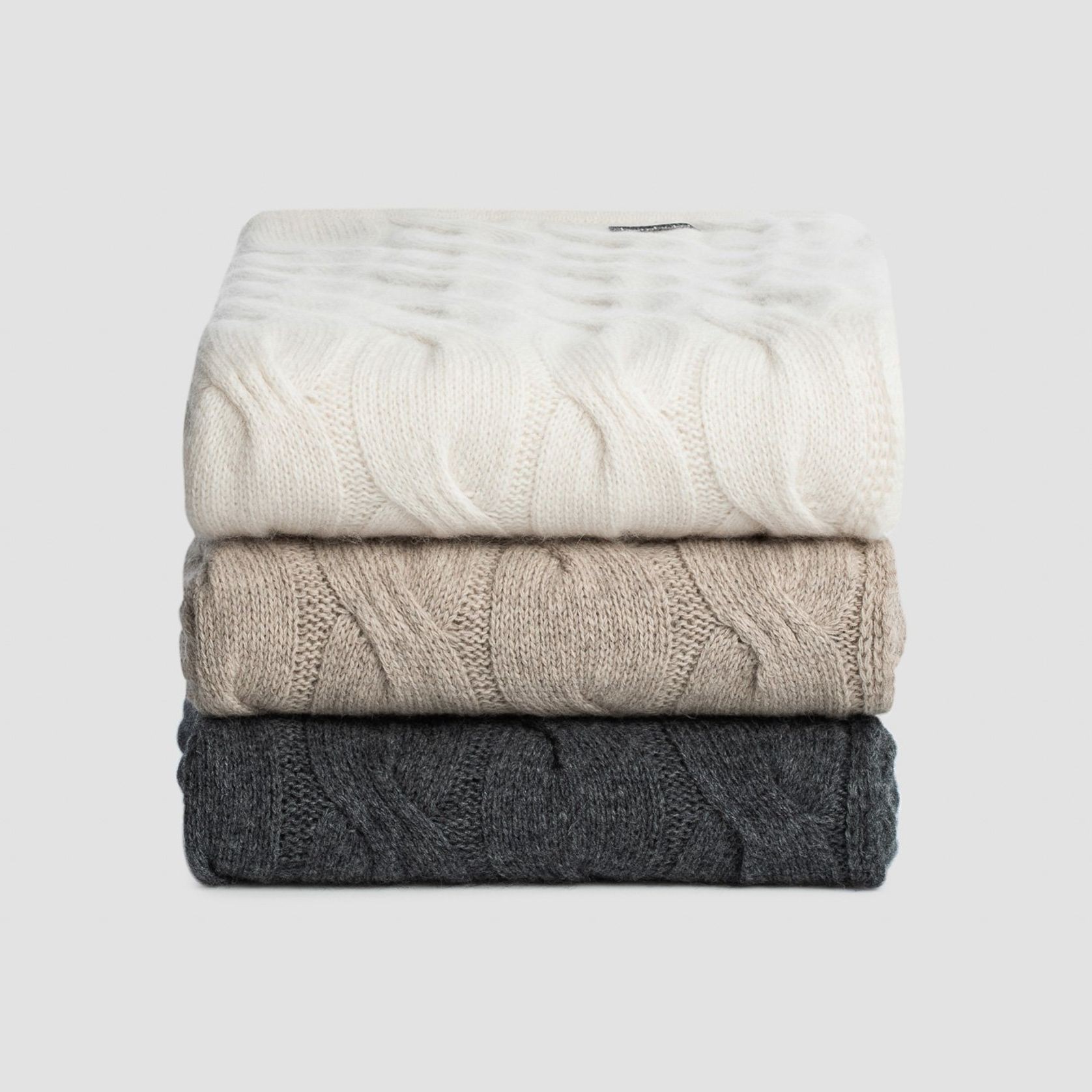Chunky Cable Angora & Merino Wool Throws gallery detail image