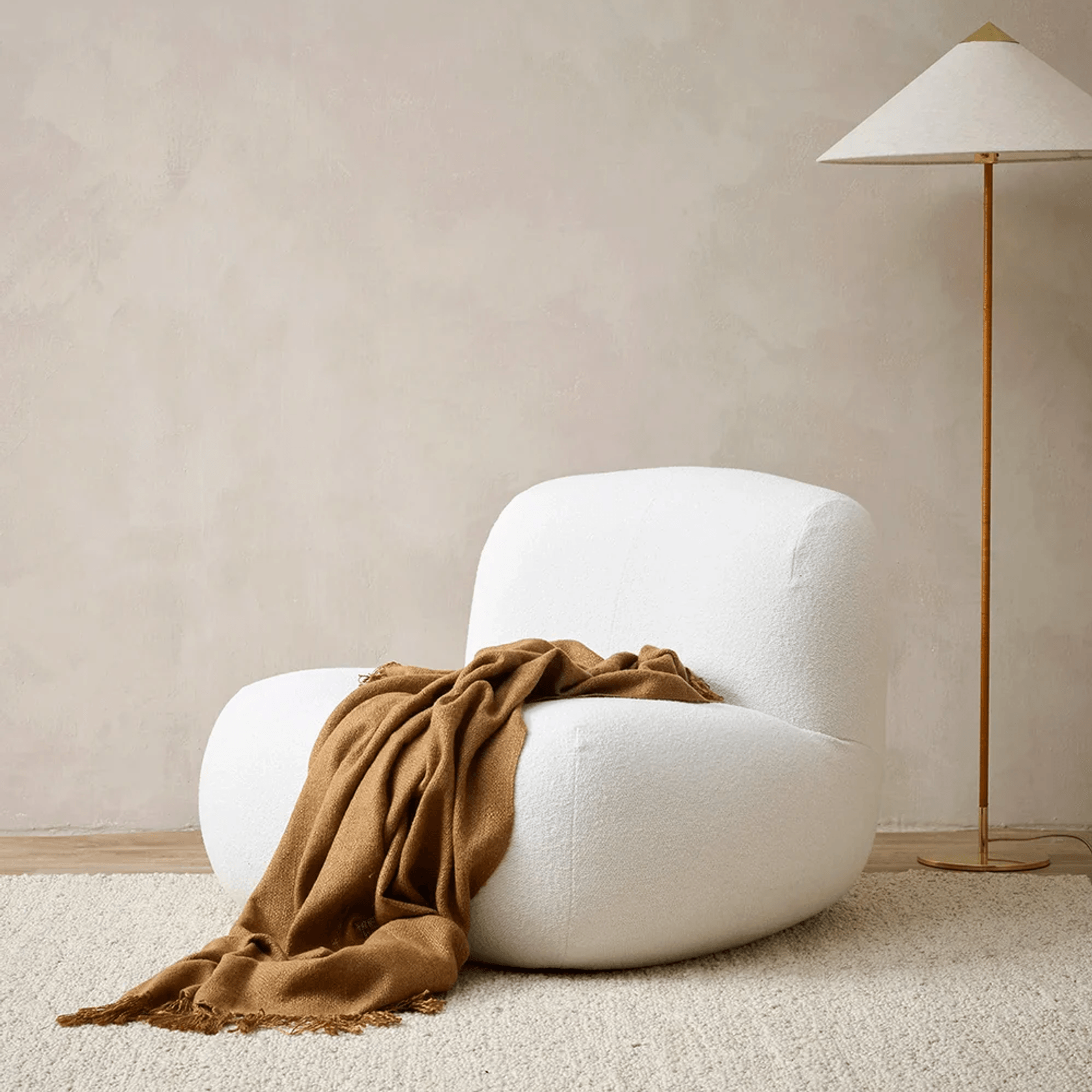 Baya Richmond Throw - Cinnamon | Acrylic/Wool Blend gallery detail image