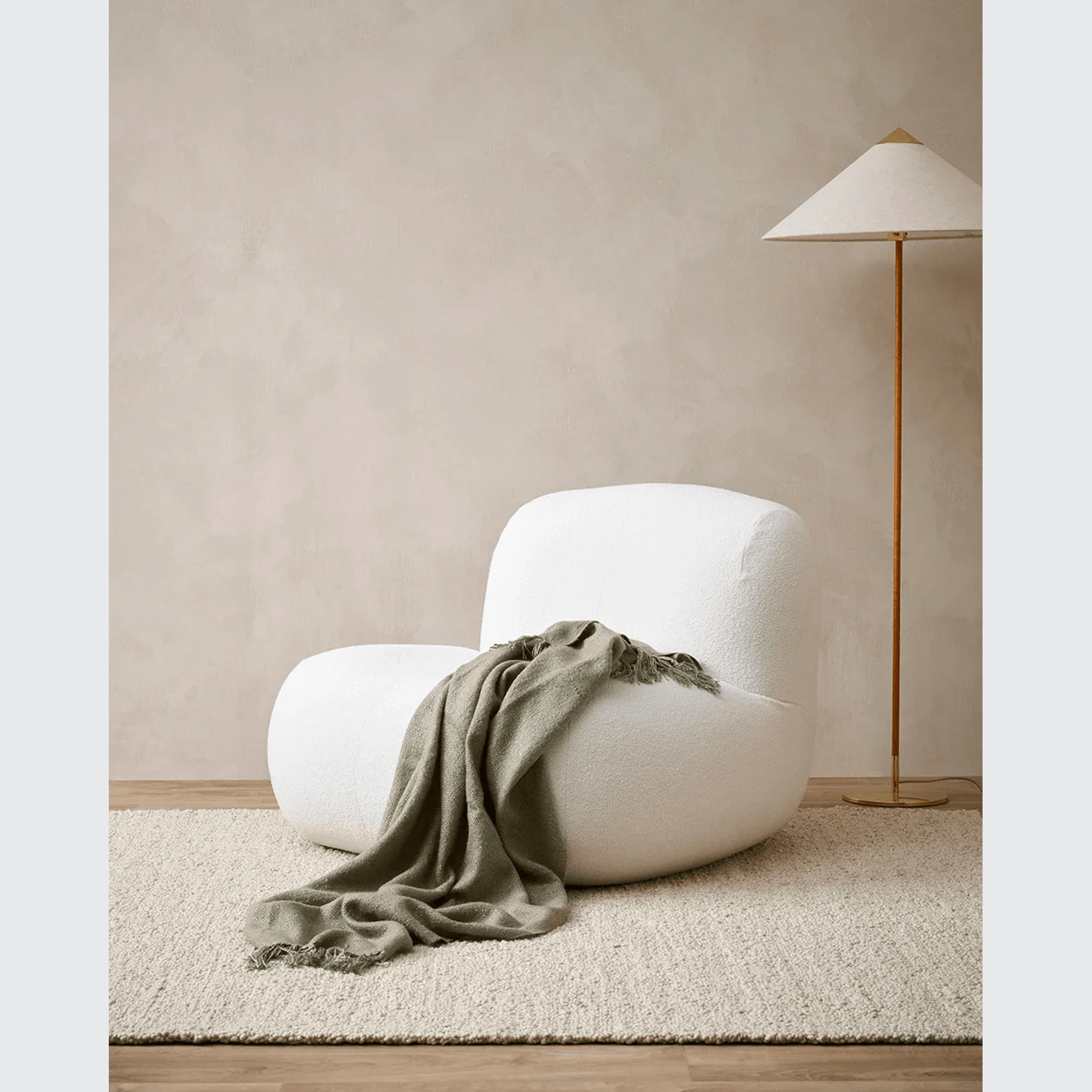 Baya Richmond Throw - Sage | Acrylic/Wool Blend gallery detail image