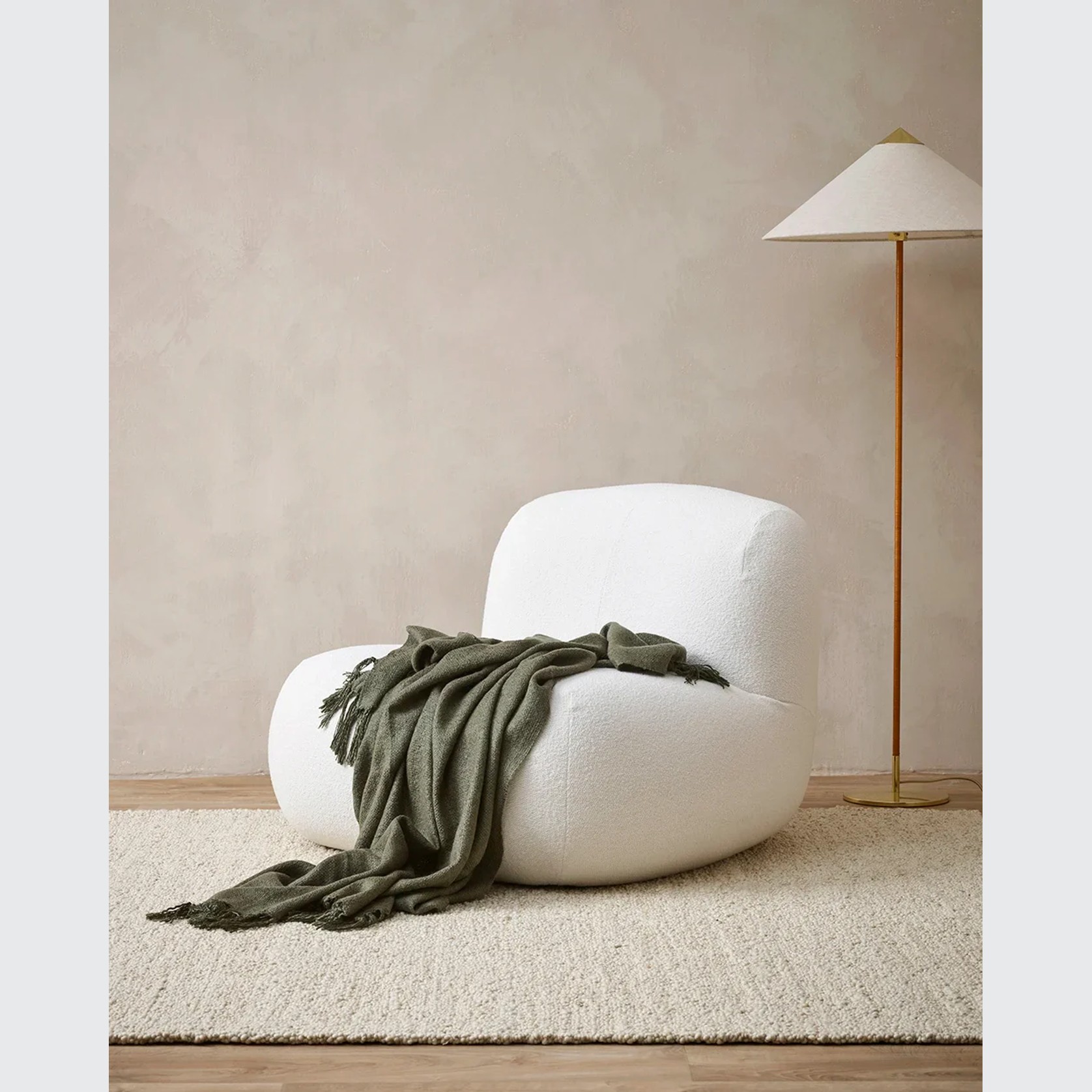Baya Richmond Throw - Dark Olive | Acrylic/Wool Blend gallery detail image