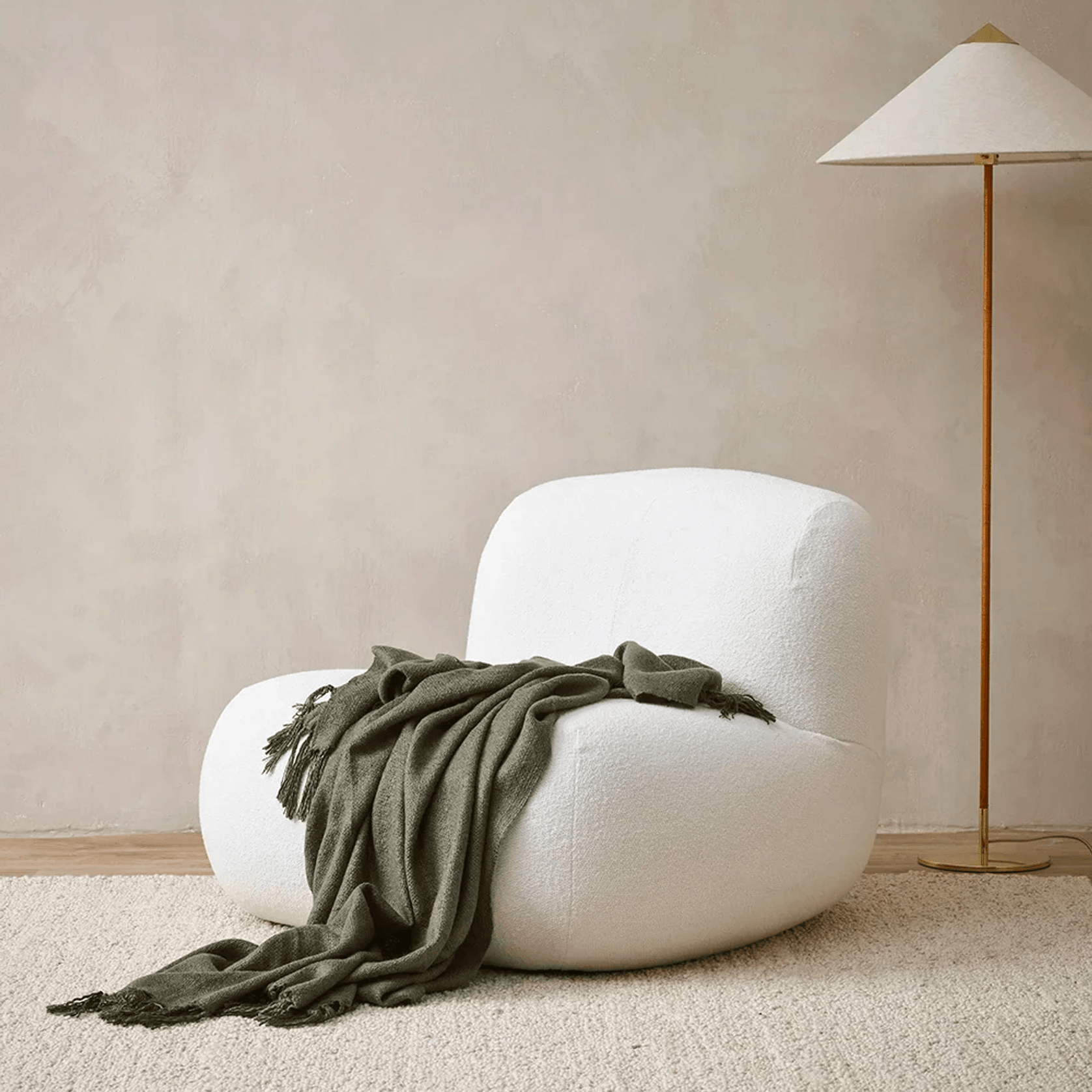 Baya Richmond Throw - Dark Olive | Acrylic/Wool Blend gallery detail image