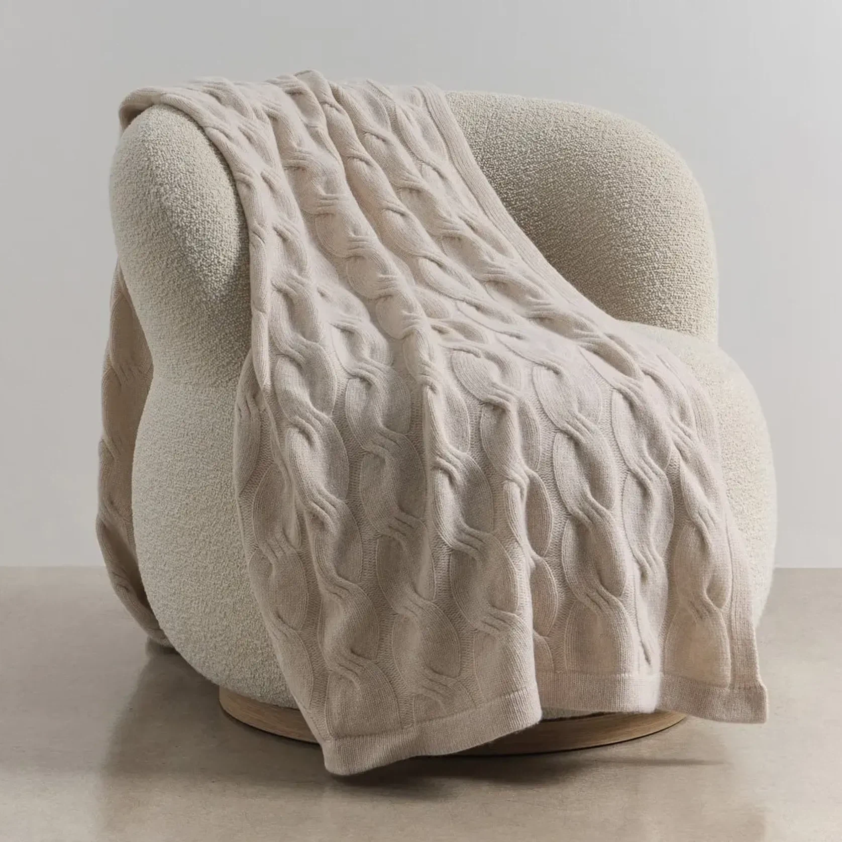 Chunky Cable Italian Cashmere Throws gallery detail image