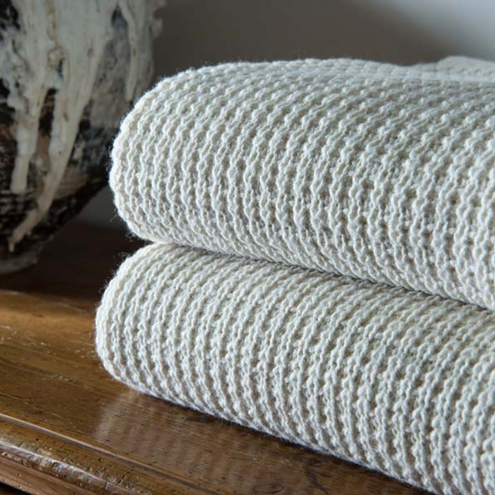 Chunky Box Angora & Merino Wool Throws gallery detail image