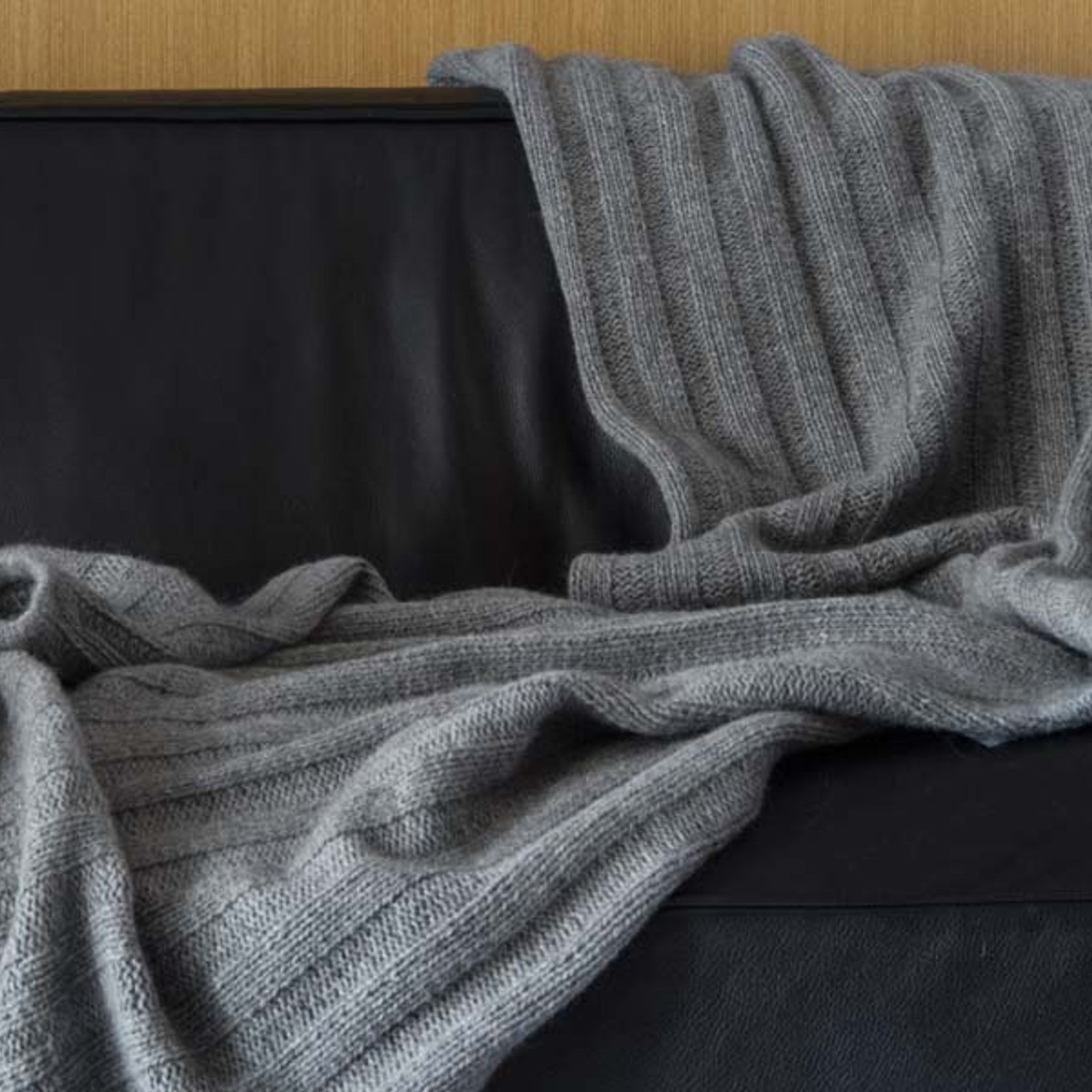 Chunky Rib Angora & Merino Wool Throws gallery detail image