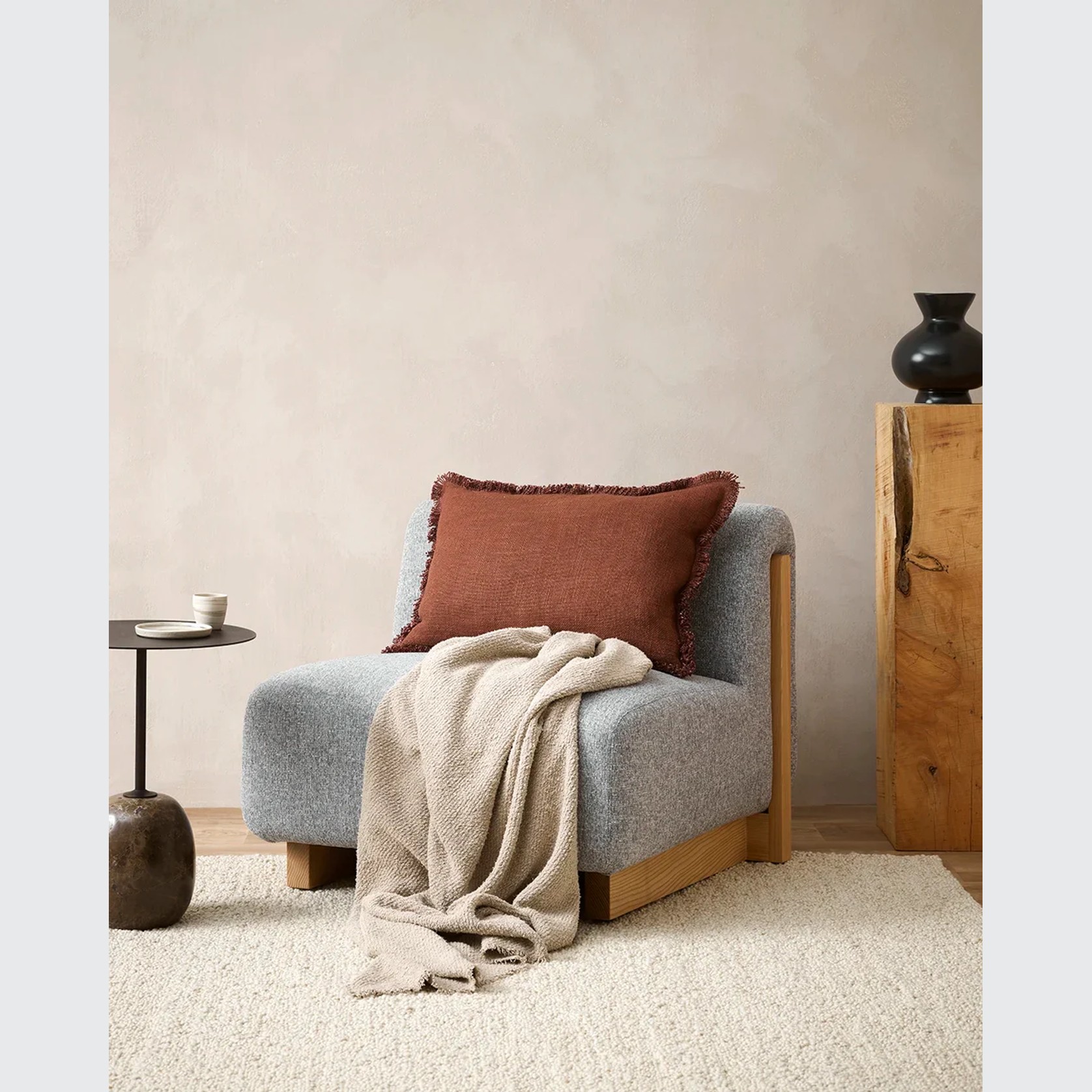 Baya Cromwell Throw - Taupe | Cotton Blend gallery detail image