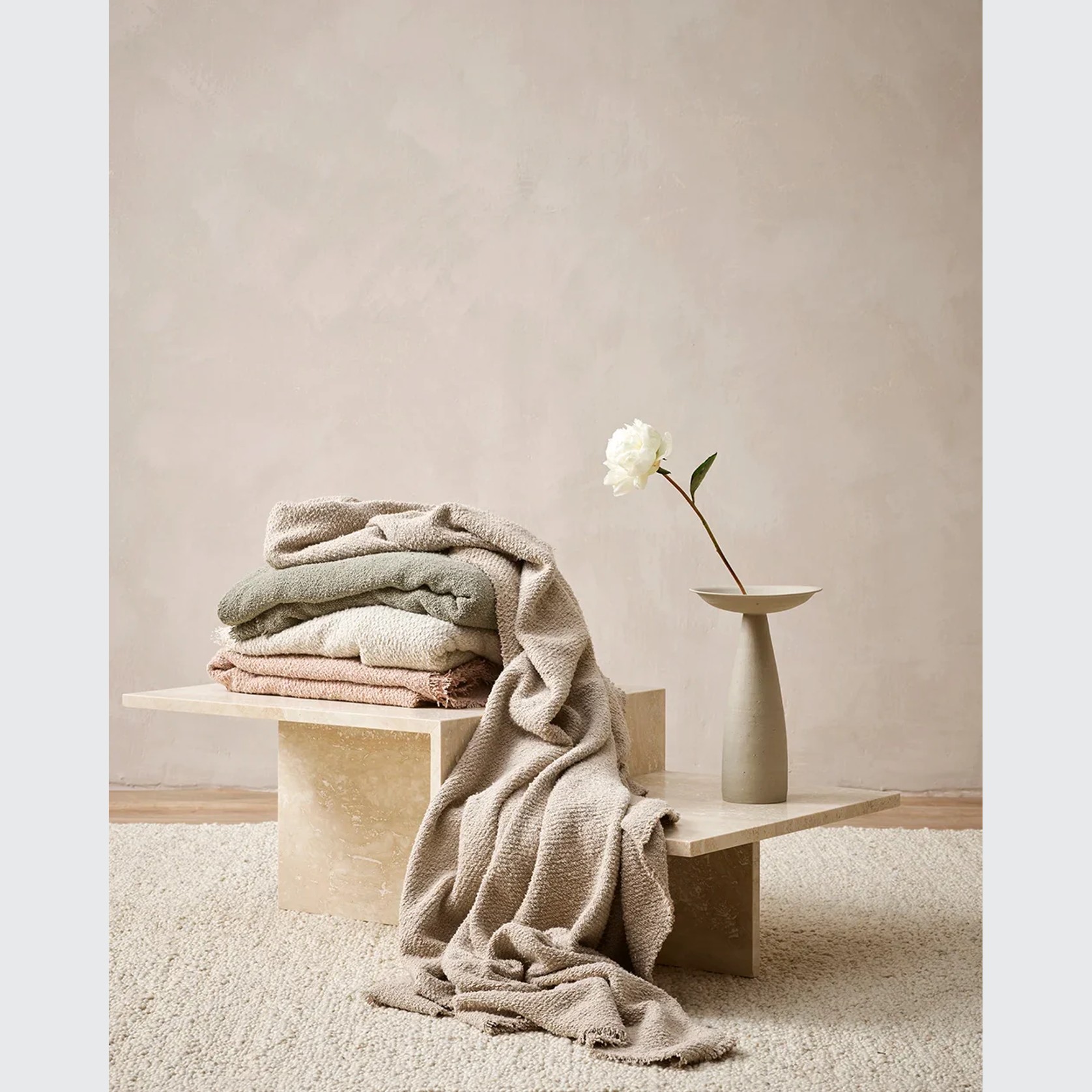 Baya Cromwell Throw - Blush | Cotton Blend gallery detail image