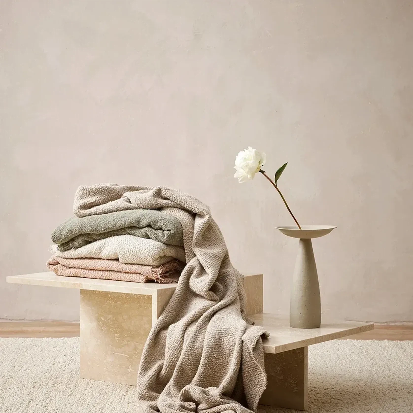 Baya Cromwell Throw - Blush | Cotton Blend gallery detail image