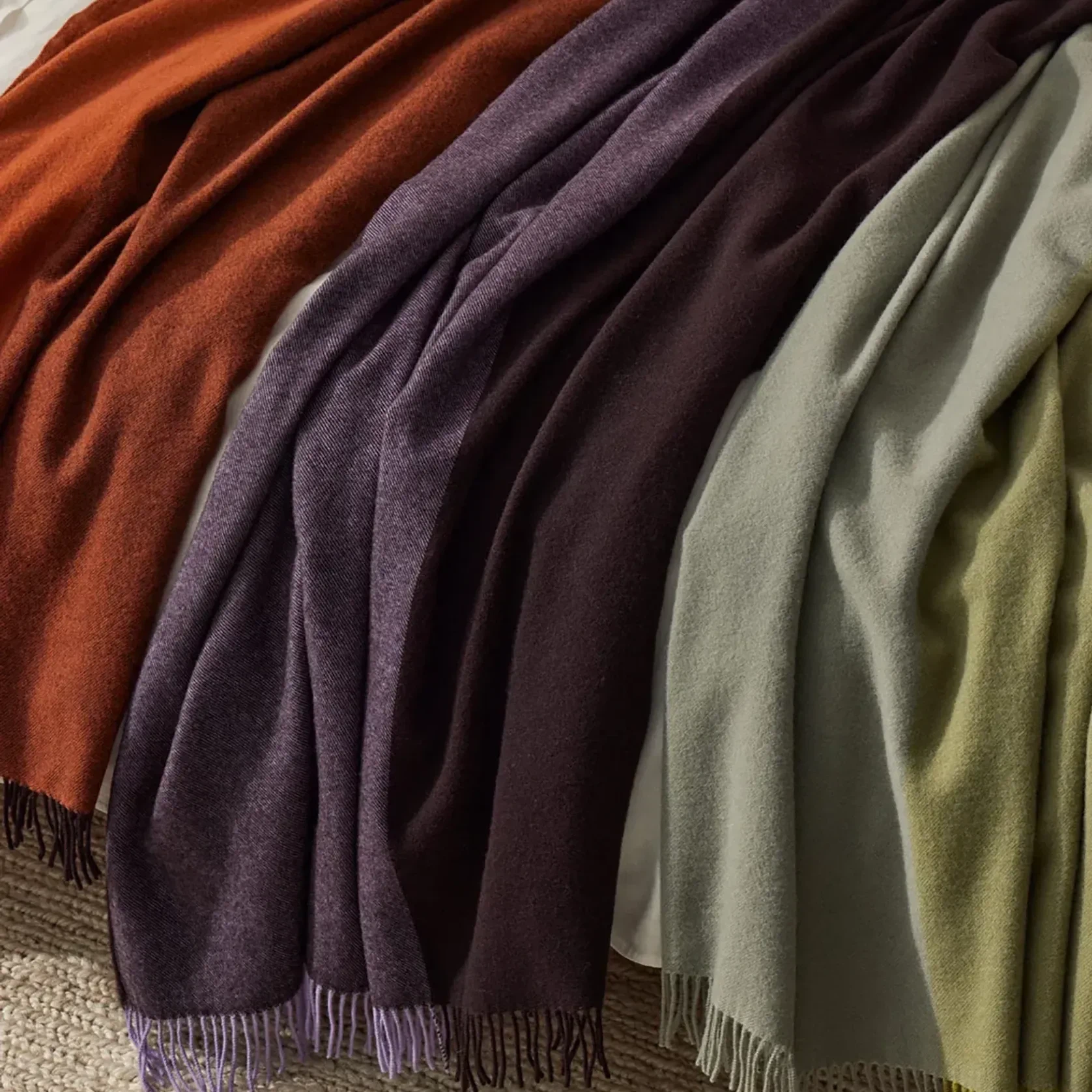 Weave Home Fiord Throw Blanket - Kelp | 100% Premium Wool gallery detail image