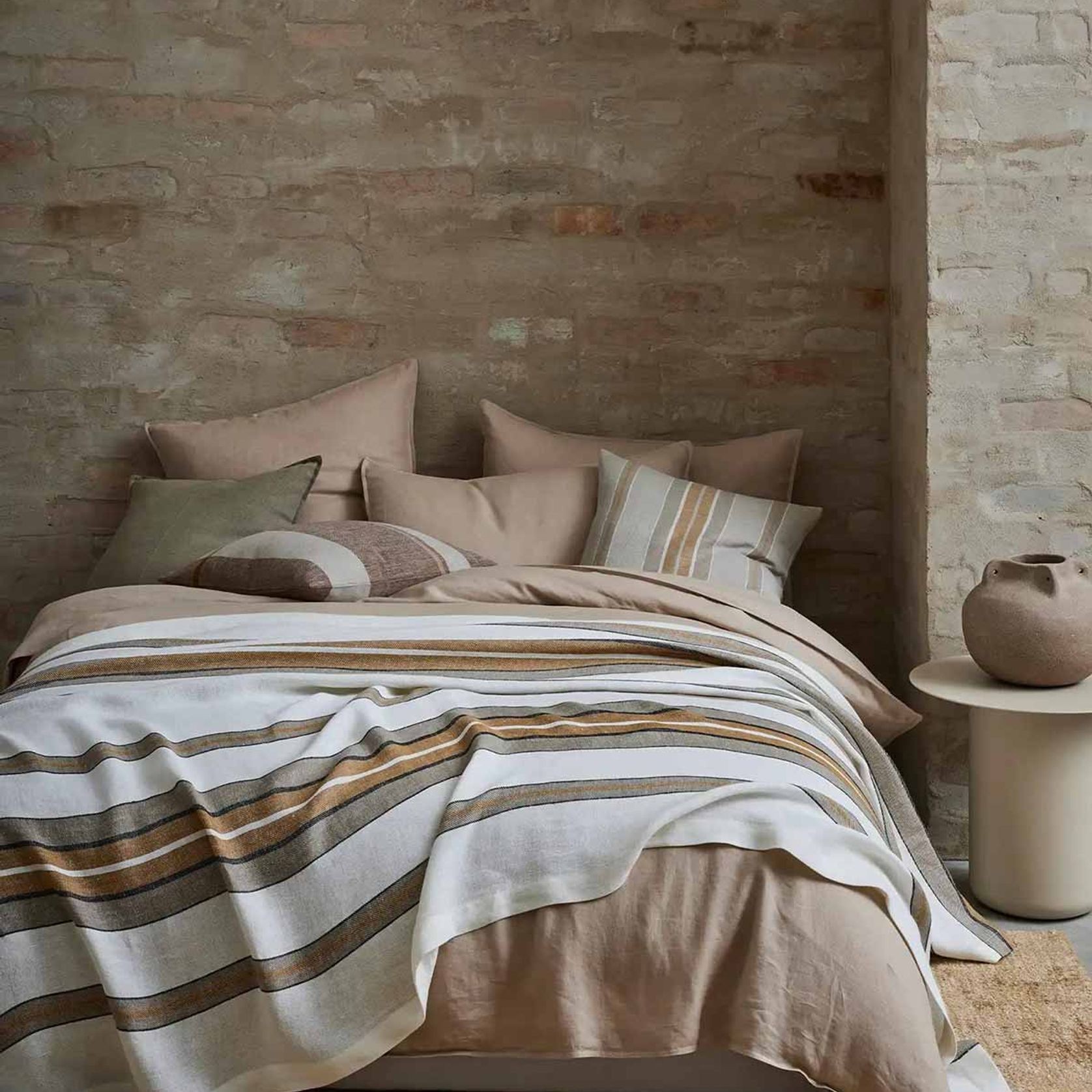 Weave Home European Linen Franco Throw - Amber gallery detail image
