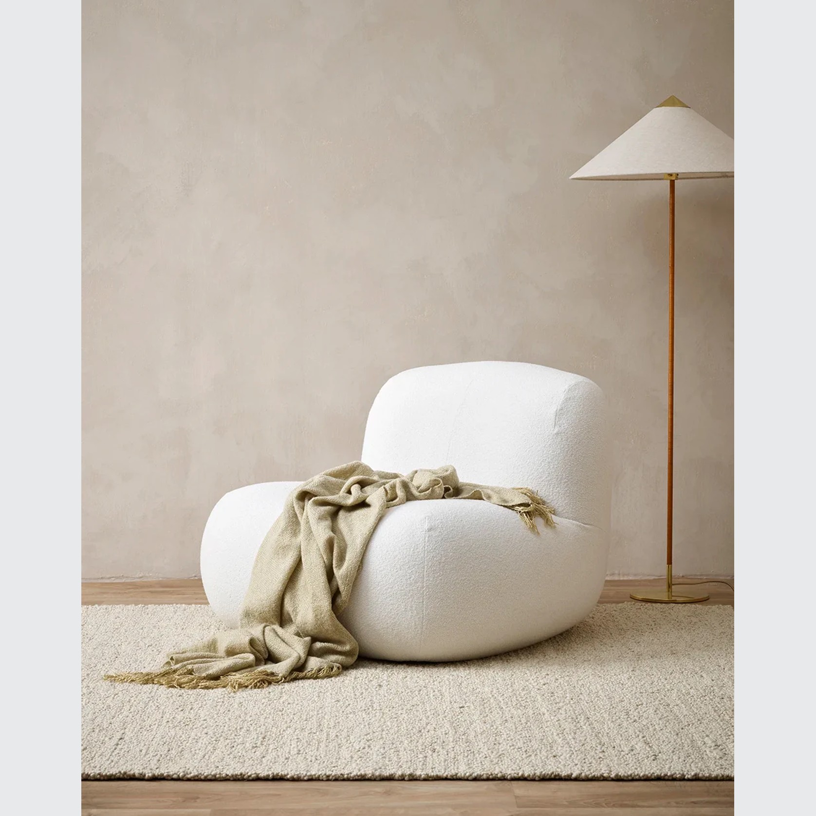 Baya Richmond Throw - Putty | Acrylic/Wool Blend gallery detail image