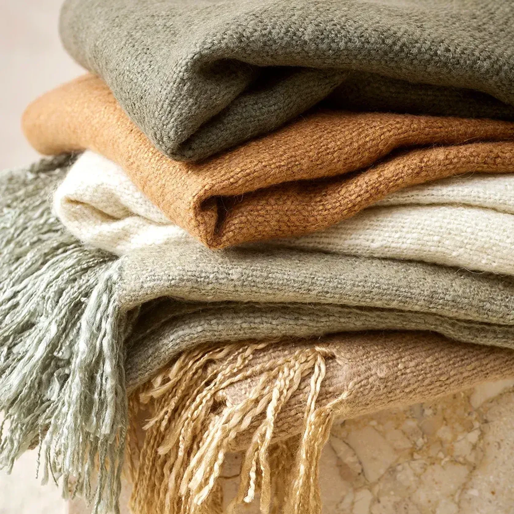 Baya Richmond Throw - Cumin | Acrylic/Wool Blend gallery detail image