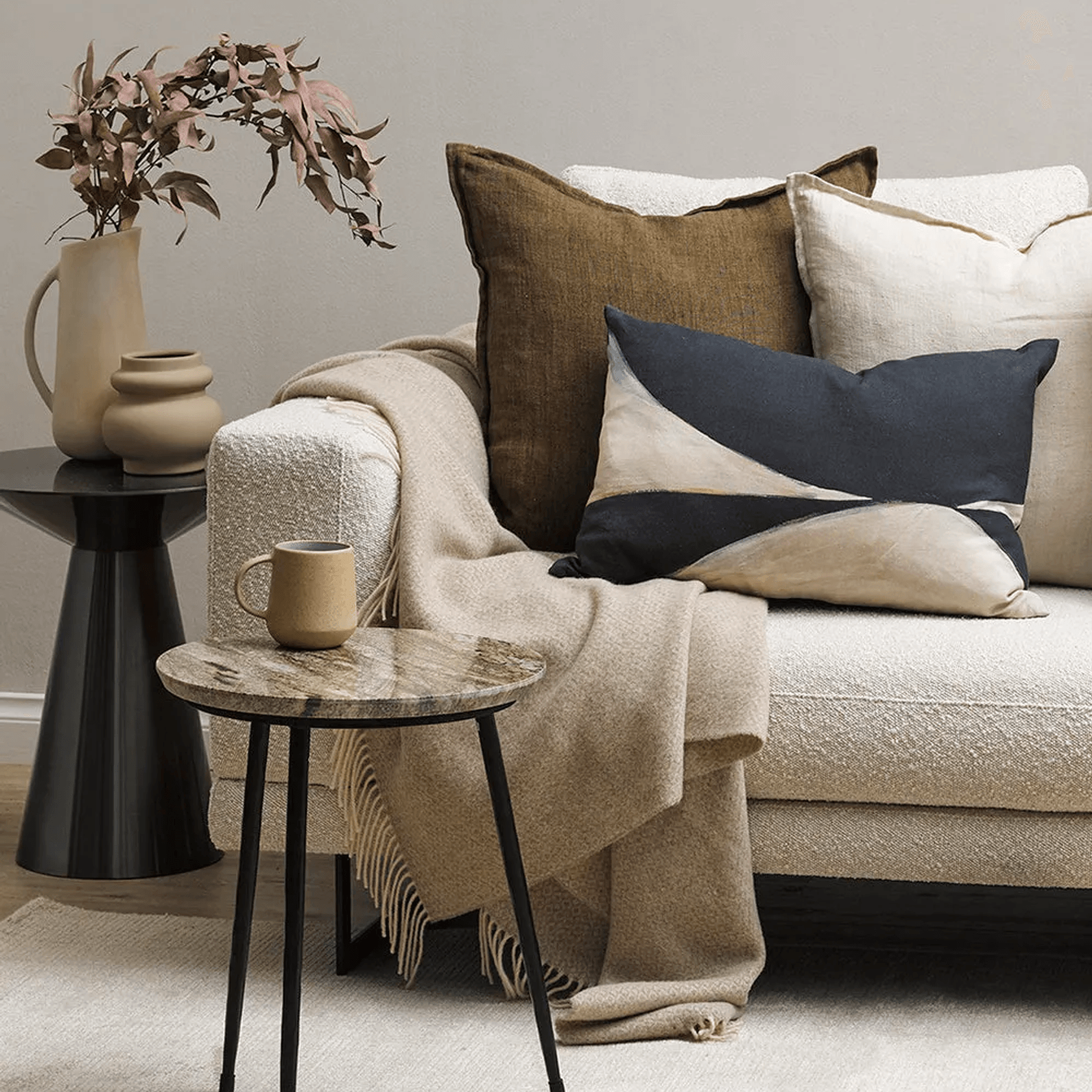 Baya Littano Throw - Oatmeal gallery detail image
