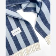 Maison Deux Candy Wrap NZ Wool Throw – Navy Ice Blue gallery detail image
