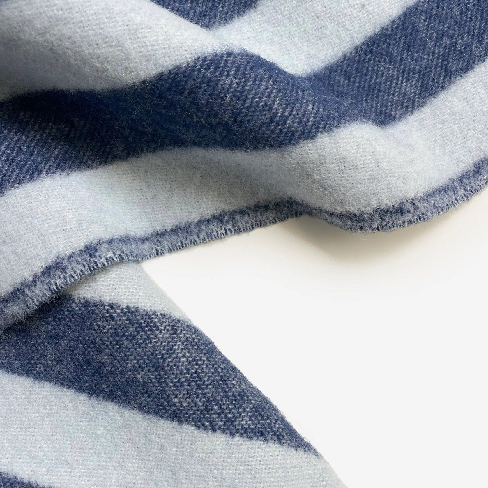 Maison Deux Candy Wrap NZ Wool Throw – Navy Ice Blue gallery detail image