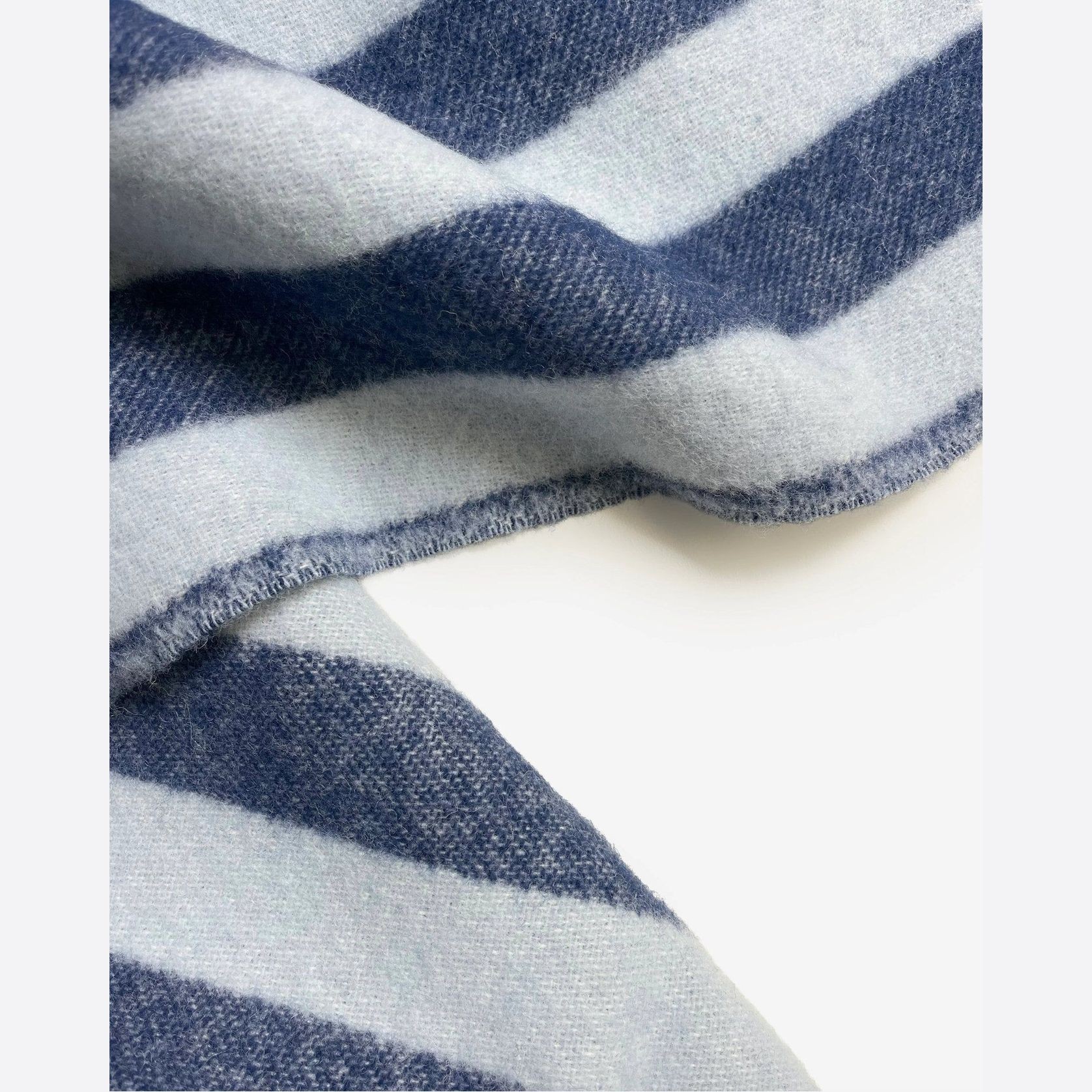 Maison Deux Candy Wrap NZ Wool Throw – Navy Ice Blue gallery detail image