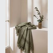 Baya Millhouse Throw - Winter Moss | 100% Linen gallery detail image