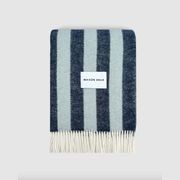 Maison Deux Candy Wrap NZ Wool Throw – Navy Ice Blue gallery detail image