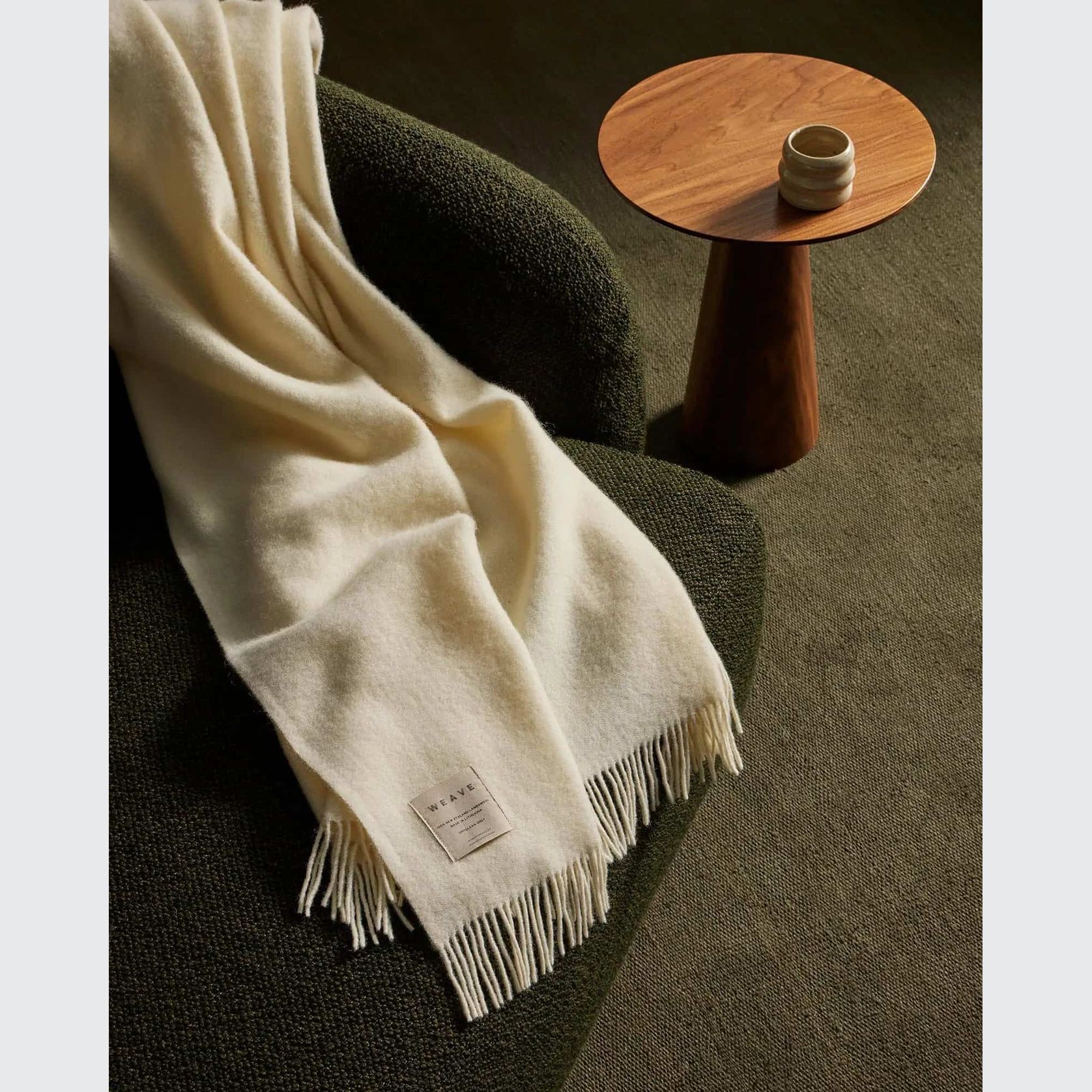 Weave Home Nevis Throw Blanket - Snow | NZ Lambswool gallery detail image