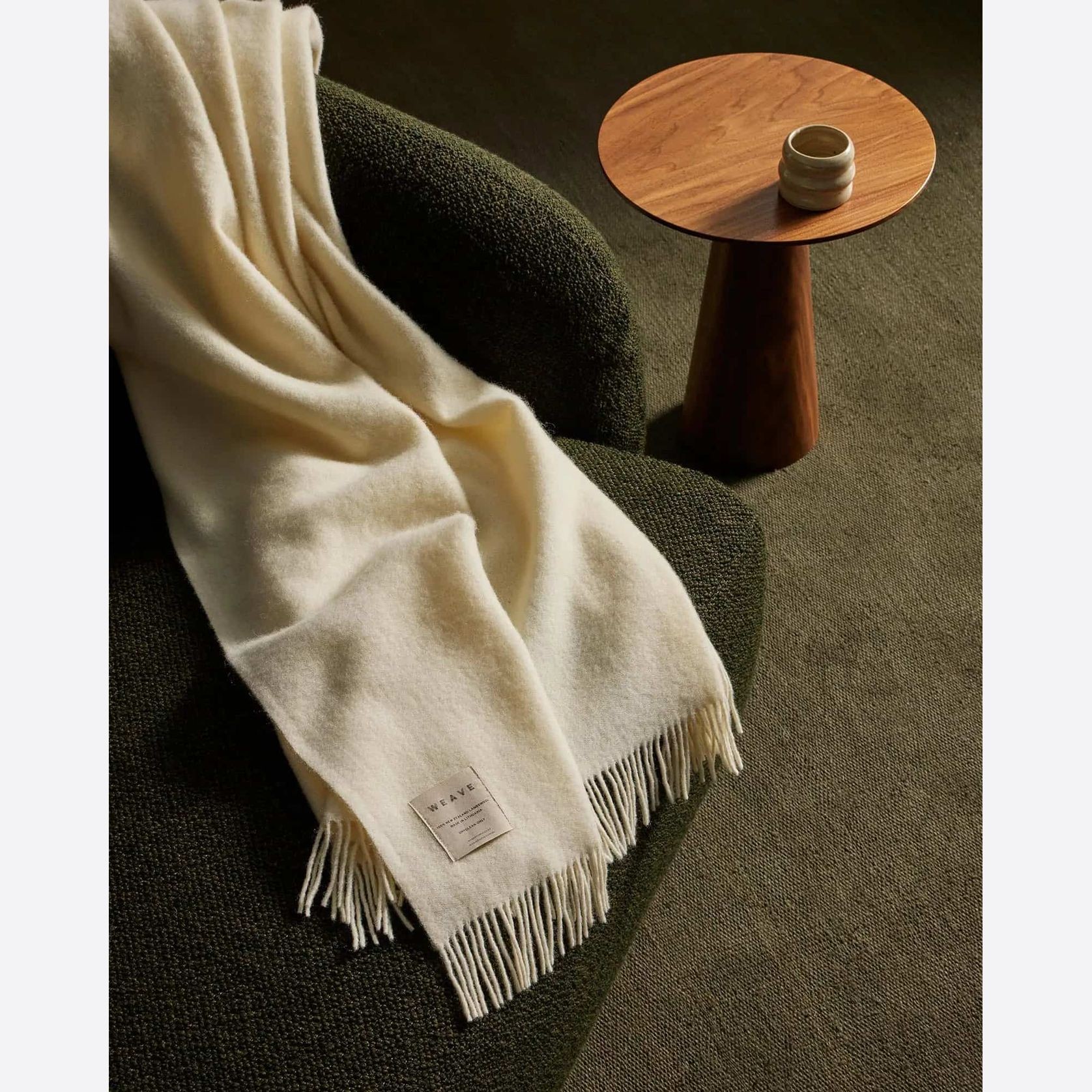 Weave Home Nevis Throw Blanket - Snow | NZ Lambswool gallery detail image
