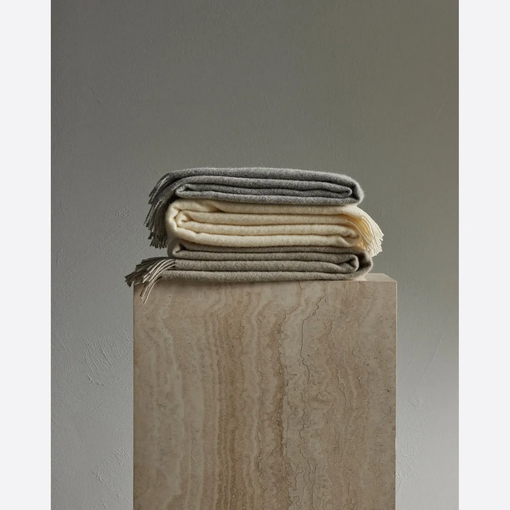 Weave Home Nevis Throw Blanket - Snow | NZ Lambswool gallery detail image