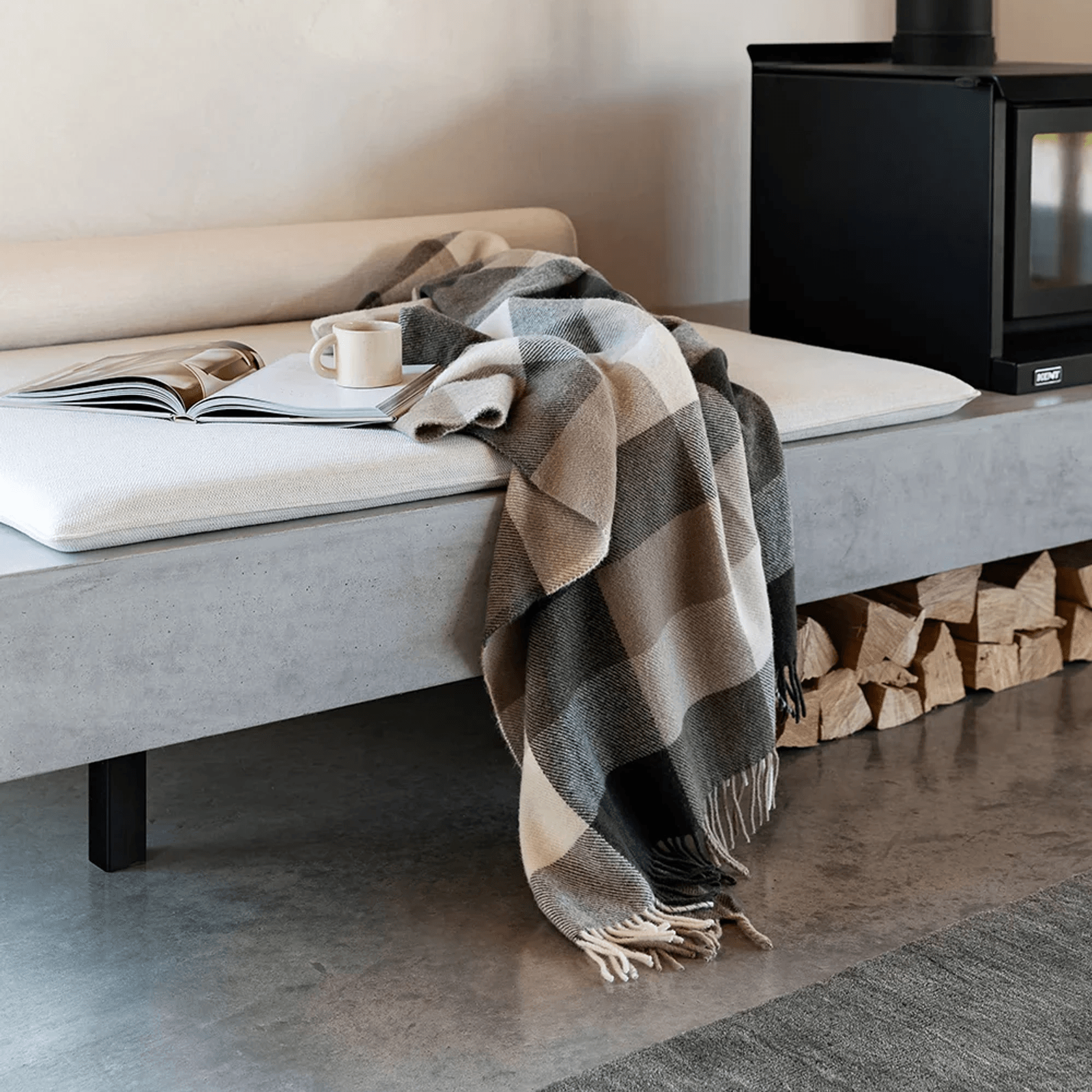 Baya Glenburn Wool Throw Blanket - Multi | Made in NZ gallery detail image